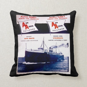 Ann Arbor Railroad Auto Ferry Lake Michigan Route Cushion
