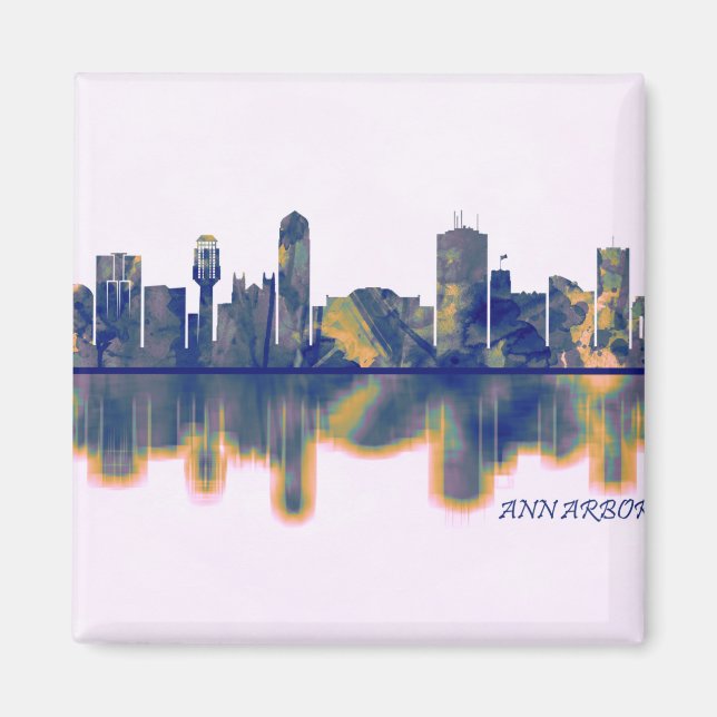 Ann Arbor Skyline Magnet (Front)
