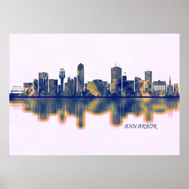 Ann Arbor Skyline Poster (Front)