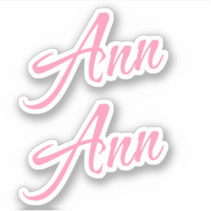 Ann Decorative Name in Pink x2 Sticker