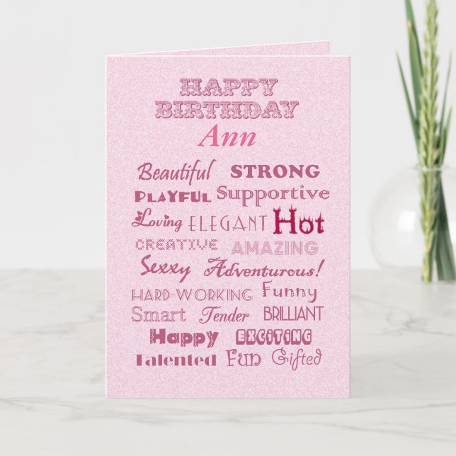 Ann Happy Birthday Words of Praise Card (Front)