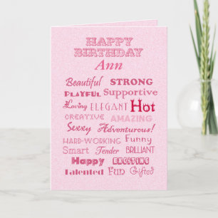 Ann Happy Birthday Words of Praise Card