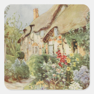 Ann Hathaway's Cottage II, Stratford-upon-Avon, En Square Sticker