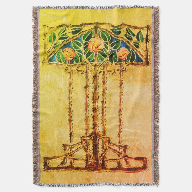 Ann Macbeth - Glasgow Rose  Throw Blanket (Front Vertical)