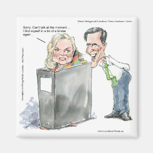 Ann Romney In A Binder Funny Gifts Tees & Cards Magnet