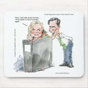 Ann Romney In A Binder Funny Gifts Tees & Cards Mouse Mat