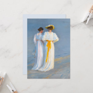 Anna Ancher and Marie Krøyer on the beach, Krøyer  Invitation