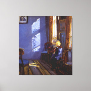 Anna Ancher's Sunshine in the Blue Room Canvas Print