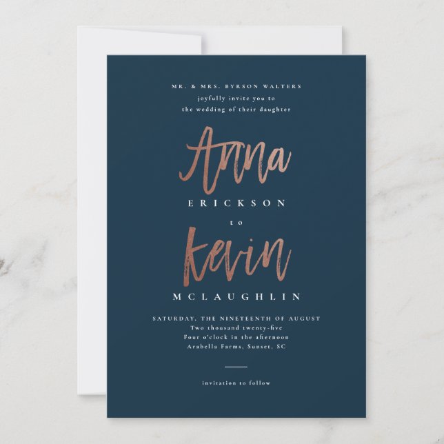 Anna and Kevin wedding invitation (Front)