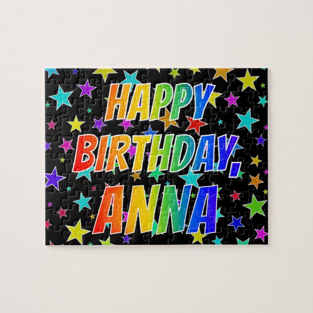 "ANNA" First Name, Fun "HAPPY BIRTHDAY" Jigsaw Puzzle (Horizontal)