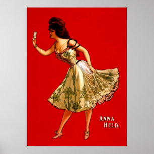 Anna Held ~ Vintage 1899 Vaudeville Theatre Ad Poster