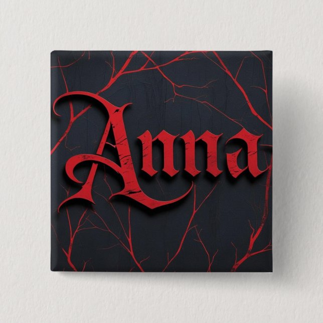 Anna In Gothic 15 Cm Square Badge (Front)