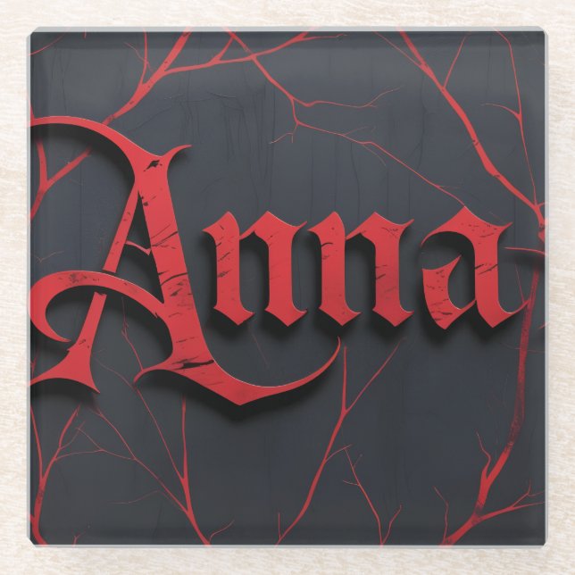 Anna In Gothic Glass Coaster (Front)