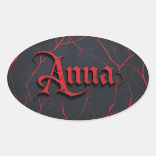 Anna In Gothic Oval Sticker