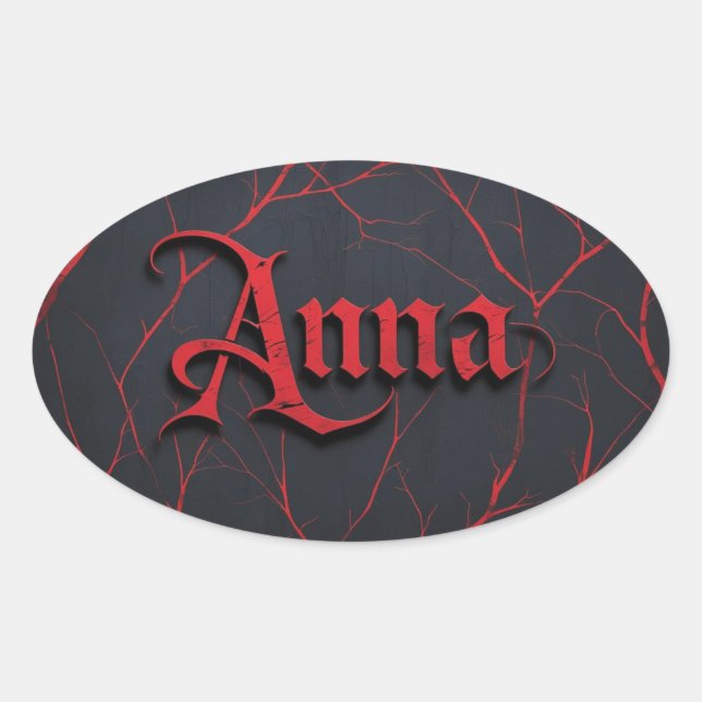 Anna In Gothic Oval Sticker (Front)