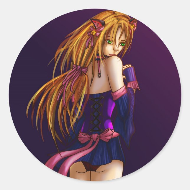 Anna Kat Classic Round Sticker (Front)