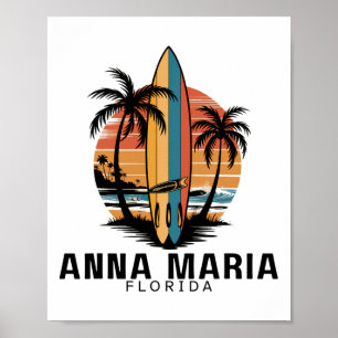 Anna Maria Beach Florida Surfing Surfer Poster
