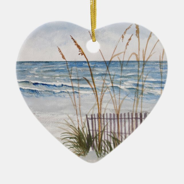 Anna Maria Island Beach Ceramic Tree Decoration (Front)