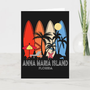 Anna Maria Island Beach Florida Retro Surfboard Vi Card