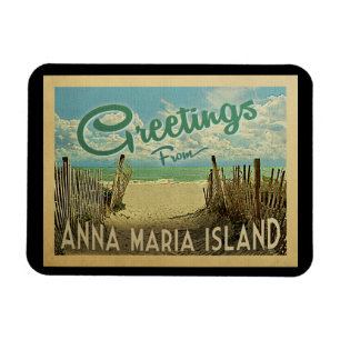 Anna Maria Island Beach Vintage Travel Magnet