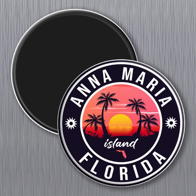 Anna Maria island Florida Beach Retro Souvenir Magnet (Creator Uploaded)