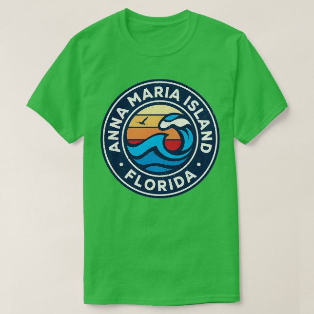 Anna Maria Island Florida Fl Nautical Waves TShirt (Design Front)