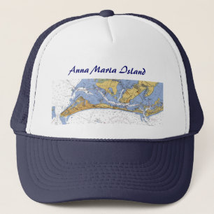 Anna Maria Island Florida Nautical Chart Hat