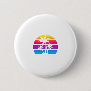 Anna Maria Island Florida Retro Palm Tree Vacation 6 Cm Round Badge