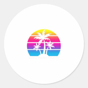 Anna Maria Island Florida Retro Palm Tree Vacation Classic Round Sticker