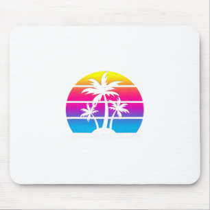 Anna Maria Island Florida Retro Palm Tree Vacation Mouse Mat
