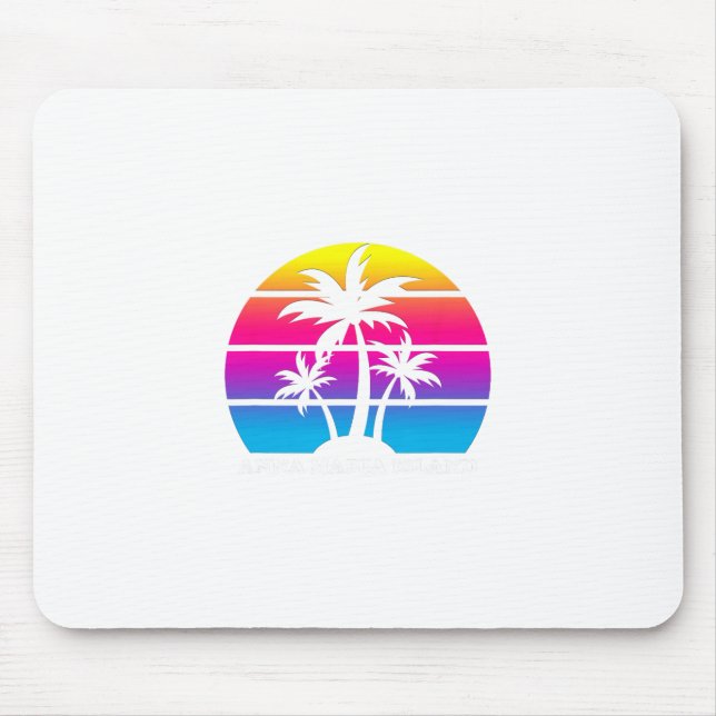 Anna Maria Island Florida Retro Palm Tree Vacation Mouse Mat (Front)