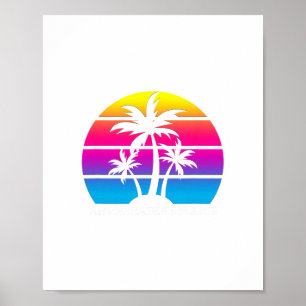 Anna Maria Island Florida Retro Palm Tree Vacation Poster