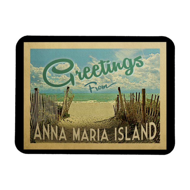 Anna Maria Island Magnet Beach Vintage Travel (Horizontal)