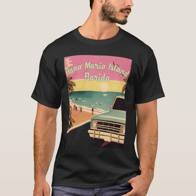 Anna Maria Island Retro Beach Vacation Graphics Fl T-Shirt (Front)
