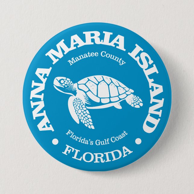 Anna Maria Island (sea turtle) 7.5 Cm Round Badge (Front)