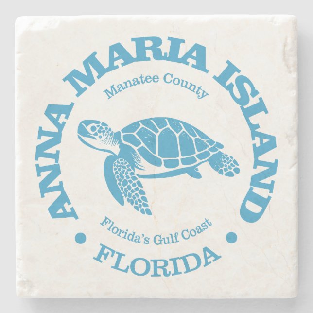 Anna Maria Island (sea turtle) Stone Coaster (Front)
