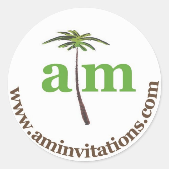 Anna Murray Invitations Classic Round Sticker (Front)
