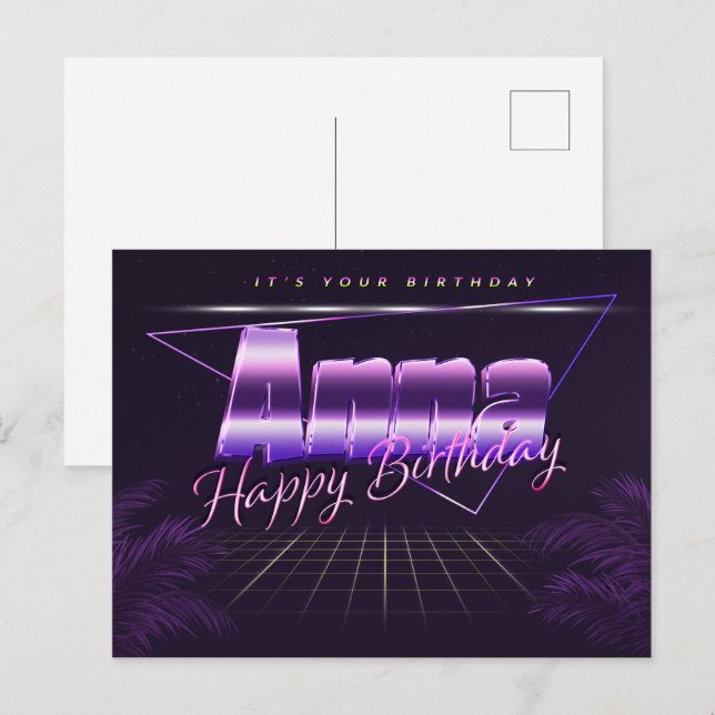 Anna Name First name purla postcard birthday (Front/Back)