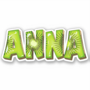 Anna Name Kiwi Design Sticker