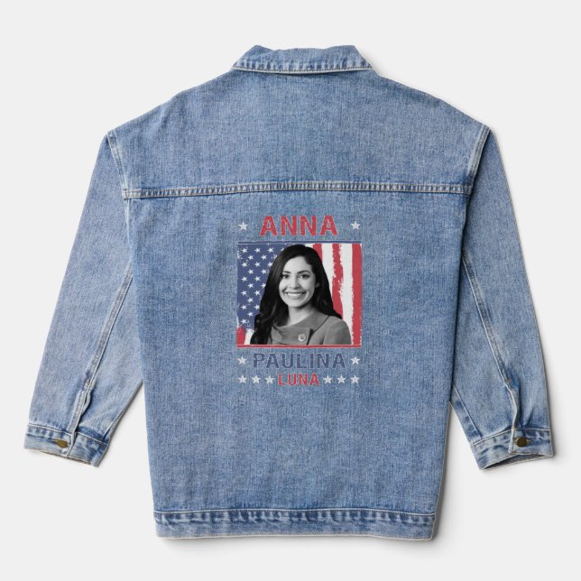 Anna Paulina Luna Mexican American Congresswoman F Denim Jacket (Back)