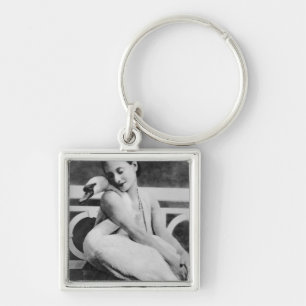 Anna Pavlova with her pet swan Jack, c.1905 Key Ring