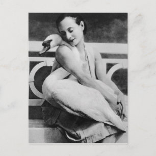 Anna Pavlova with her pet swan Jack, c.1905 Postcard