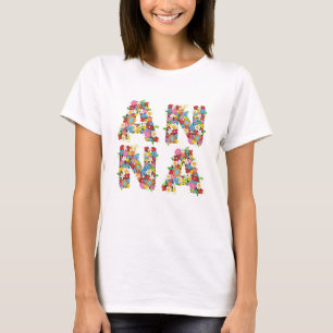 'ANNA' Personalised Name Whimsical Spring Flowers T-Shirt