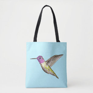 Anna’s Hummingbird Illustration Tote Bag