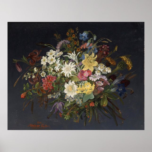 Anna Stainer-Knittel Vintage Alpine Flowers Poster (Front)