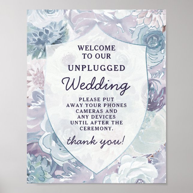 Annabelle Chic Crest Unplugged Wedding Table Sign (Front)