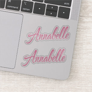 Annabelle name pink cursive x2