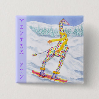 Annabelle on Pow Winter Fun 15 Cm Square Badge