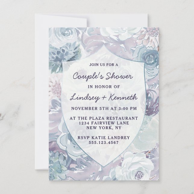 Annabelle Vintage Crest Couple's Wedding Shower Invitation (Front)