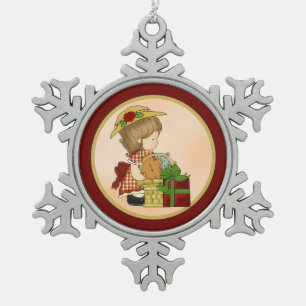 Annabelle's Christmas Basket d1 Snowflake Ornament